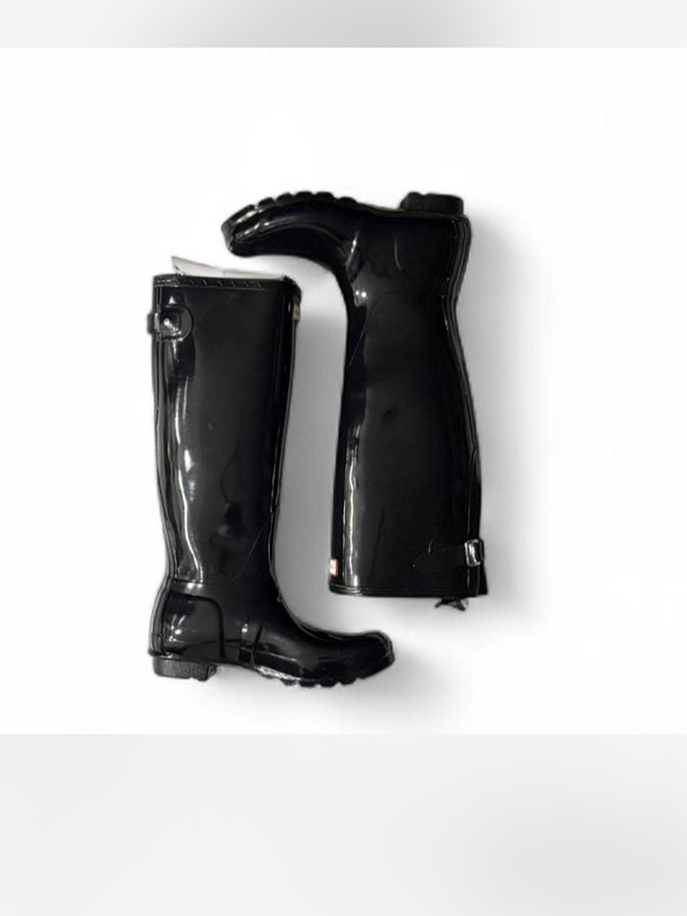 Hunter Glossy Black Tall Rain Boots IOB